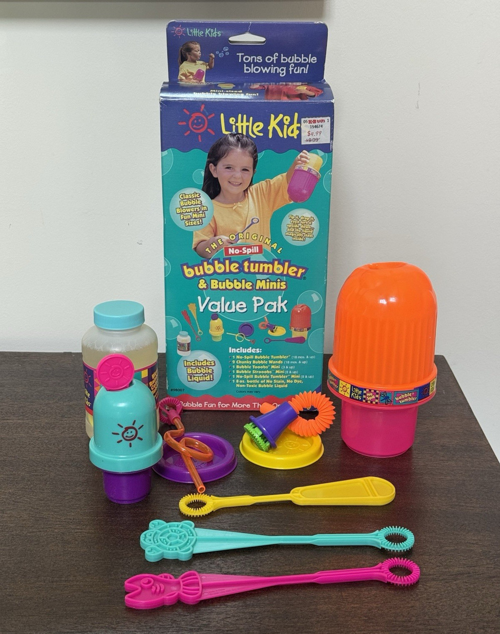 NEW Little Kids Bubble Tumbler No Spill Bubbles Wand KB Toys Vintage 1999 Toys